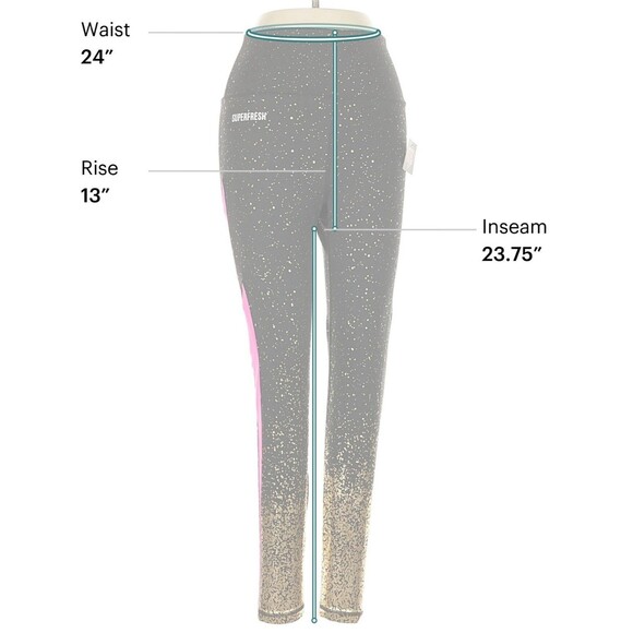 Super Fresh Women’s Leggings Black Gold Pink Lightening Bolt Small Workout Gym - Picture 4 of 12